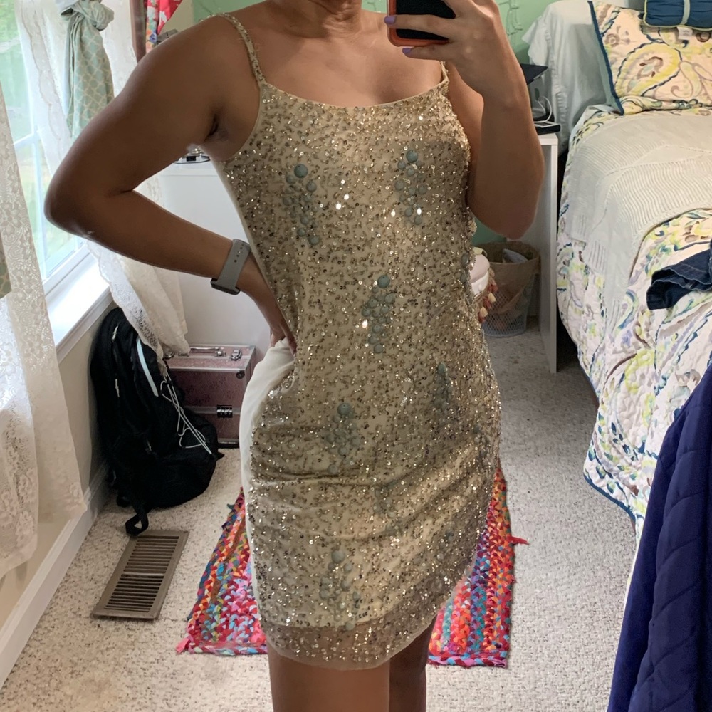 Tralalue by Zara Champagne Gold Dress